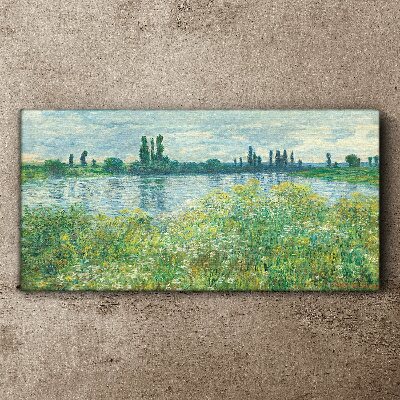 Foto auf leinwand Blick auf den Fluss im Grünen