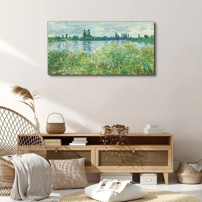 Foto auf leinwand Blick auf den Fluss im Grünen