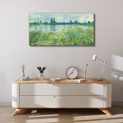 Foto auf leinwand Blick auf den Fluss im Grünen