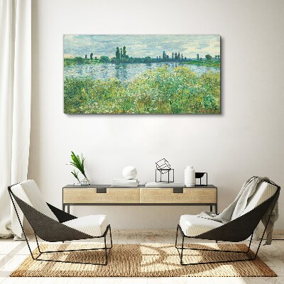 Foto auf leinwand Blick auf den Fluss im Grünen