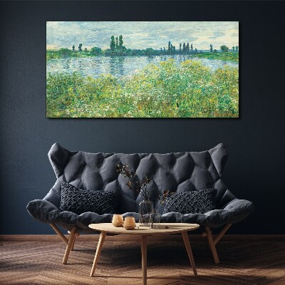 Foto auf leinwand Blick auf den Fluss im Grünen