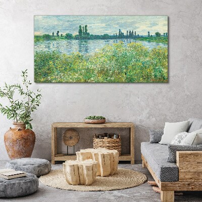 Foto auf leinwand Blick auf den Fluss im Grünen