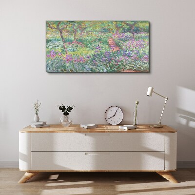 Foto auf leinwand Blumengarten in der Frühlingssonne