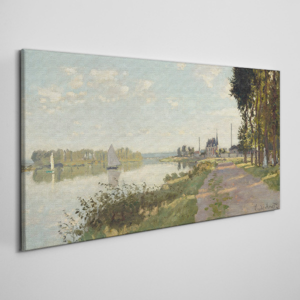 Foto auf leinwand Eine friedliche Landschaft am Fluss