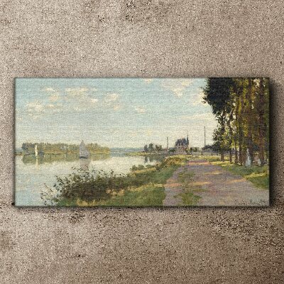 Foto auf leinwand Eine friedliche Landschaft am Fluss