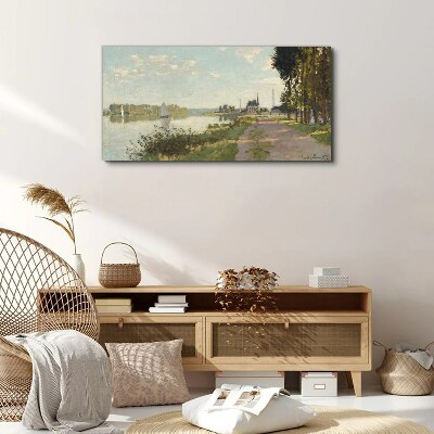 Foto auf leinwand Eine friedliche Landschaft am Fluss