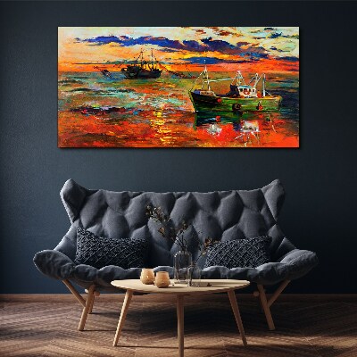 Foto auf leinwand Sonnenuntergang über dem Meer