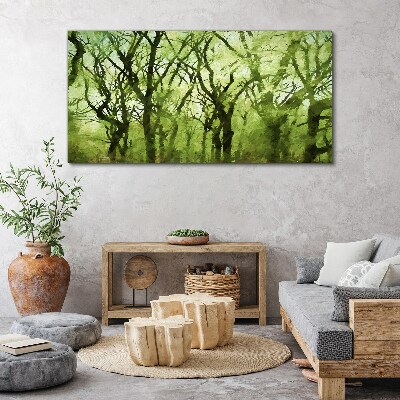 Bild auf leinwand Grüne Wälder im nebligen Licht
