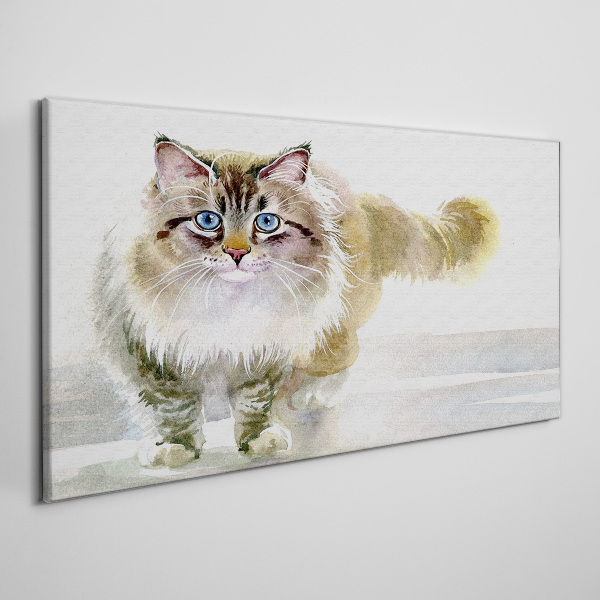 Wandbild Katze in Pastelltönen