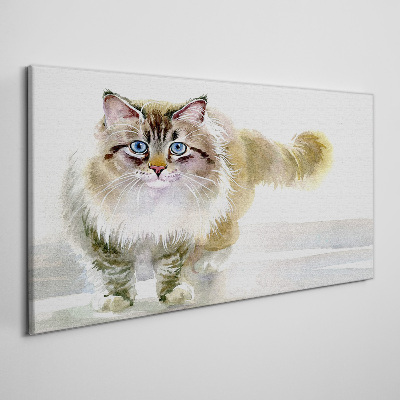 Wandbild Katze in Pastelltönen