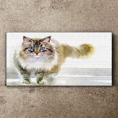 Wandbild Katze in Pastelltönen