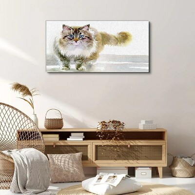 Wandbild Katze in Pastelltönen