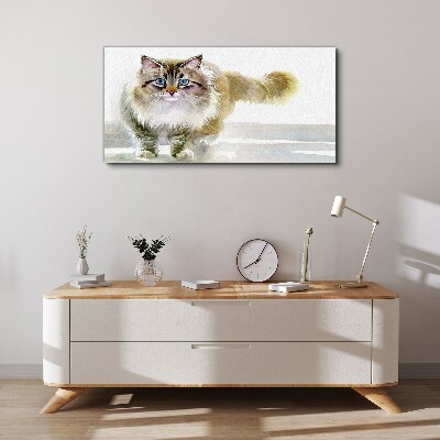 Wandbild Katze in Pastelltönen