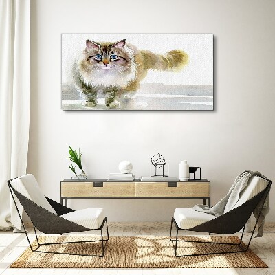Wandbild Katze in Pastelltönen