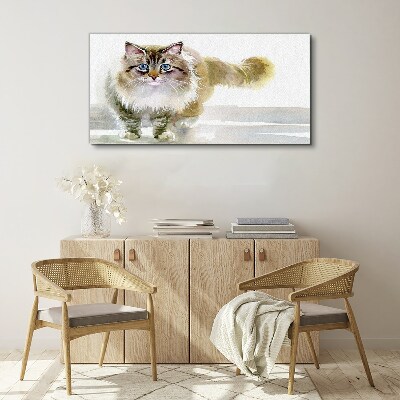 Wandbild Katze in Pastelltönen