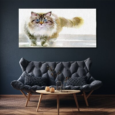 Wandbild Katze in Pastelltönen