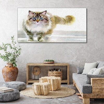 Wandbild Katze in Pastelltönen