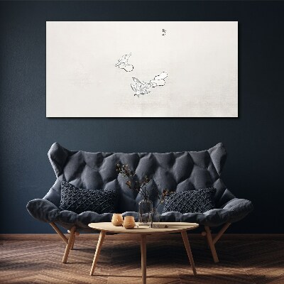 Bild auf leinwand Zarte Vögel im Hintergrund