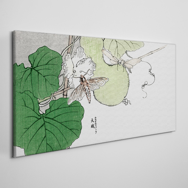 Wandbild Schmetterlinge und Pflanzen in Harmonie