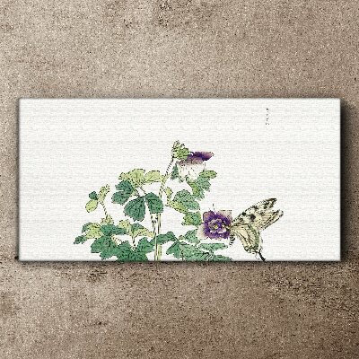 Bild auf leinwand Blumenharmonie mit Schmetterling