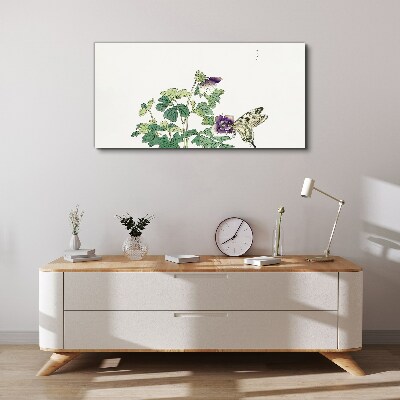 Bild auf leinwand Blumenharmonie mit Schmetterling