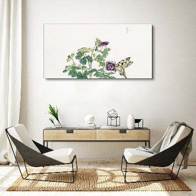 Bild auf leinwand Blumenharmonie mit Schmetterling