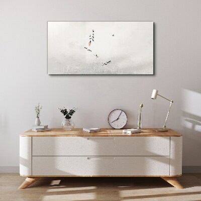 Foto auf leinwand Friedliche Natur mit Kalligraphie