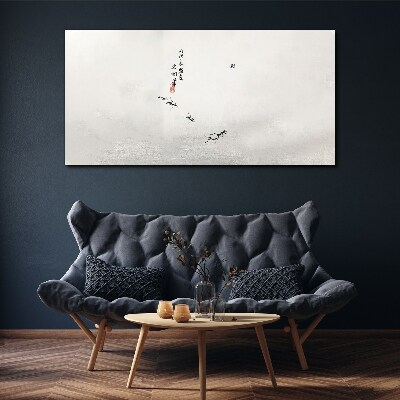 Foto auf leinwand Friedliche Natur mit Kalligraphie