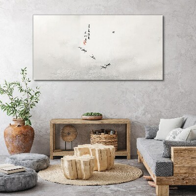 Foto auf leinwand Friedliche Natur mit Kalligraphie