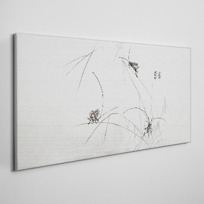 Wandbild Schmetterlinge auf dem Grashintergrund