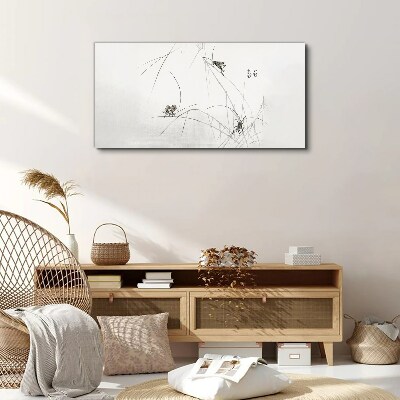 Wandbild Schmetterlinge auf dem Grashintergrund