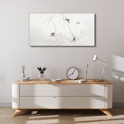 Wandbild Schmetterlinge auf dem Grashintergrund
