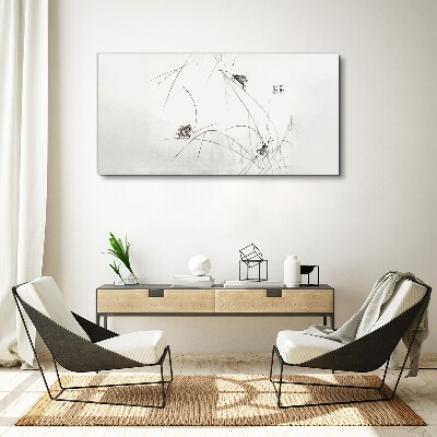 Wandbild Schmetterlinge auf dem Grashintergrund