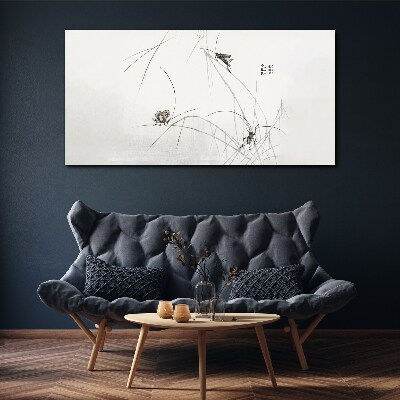 Wandbild Schmetterlinge auf dem Grashintergrund