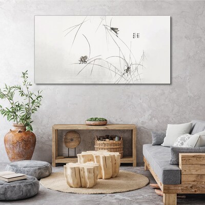 Wandbild Schmetterlinge auf dem Grashintergrund