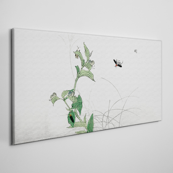 Foto auf leinwand Die Zartheit der Natur mit einem Schmetterling