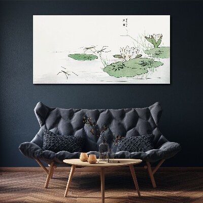 Foto auf leinwand Seerosen auf dem Teich