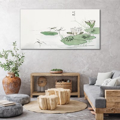 Foto auf leinwand Seerosen auf dem Teich