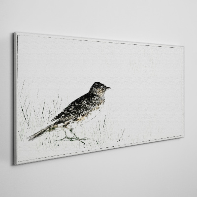 Wandbild Vogel auf dem Grashintergrund