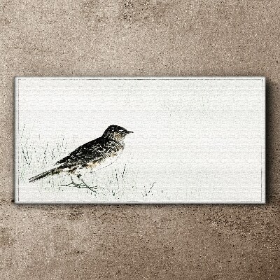 Wandbild Vogel auf dem Grashintergrund
