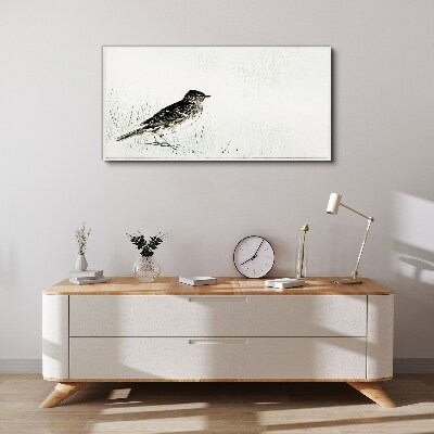 Wandbild Vogel auf dem Grashintergrund