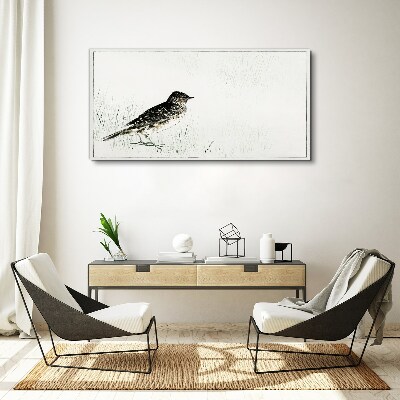 Wandbild Vogel auf dem Grashintergrund
