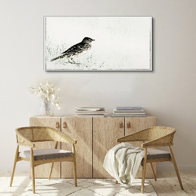 Wandbild Vogel auf dem Grashintergrund