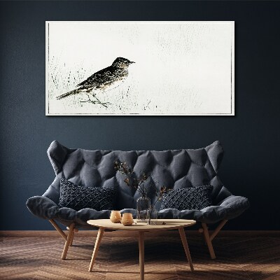 Wandbild Vogel auf dem Grashintergrund