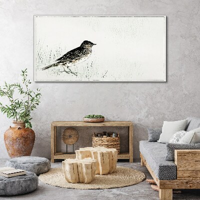 Wandbild Vogel auf dem Grashintergrund