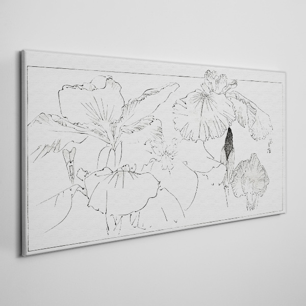 Foto auf leinwand Florale Kompositionen in zarten Linien
