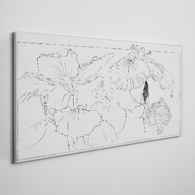Foto auf leinwand Florale Kompositionen in zarten Linien