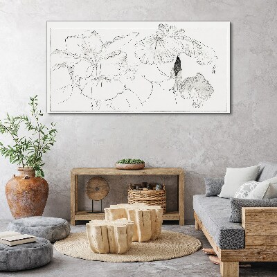 Foto auf leinwand Florale Kompositionen in zarten Linien