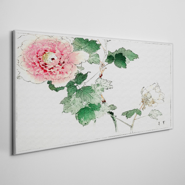Leinwandbild Blumenarrangement mit rosa Pfingstrose