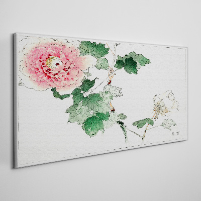 Leinwandbild Blumenarrangement mit rosa Pfingstrose